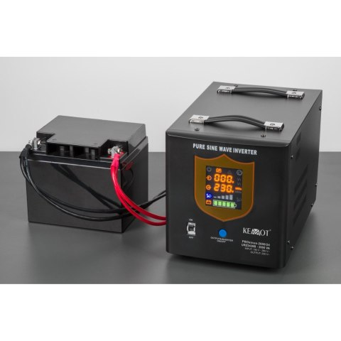 Zasilacz awaryjny KEMOT PROsinus-2000/24 przetwornica z czystym przebiegiem sinusoidalnym i funkcją ładowania 24V 230V 2000VA/