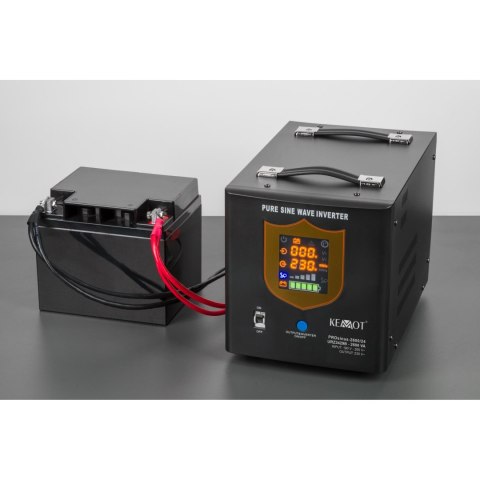 Zasilacz awaryjny KEMOT PROsinus-2600/24 przetwornica z czystym przebiegiem sinusoidalnym i funkcją ładowania 24V 230V 2600VA/