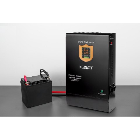 Zasilacz awaryjny KEMOT PROsinus-3500/48 przetwornica z czystym przebiegiem sinusoidalnym i funkcją ładowania 48V 230V 3500VA/