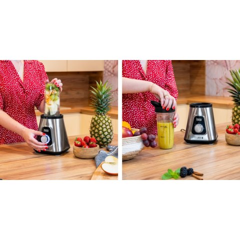 Blender kielichowy EASY EXPERT GO 1300W , szklany kielich 1,5L + kubek podróżny 600 ml