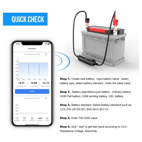 Miernik baterii Konnwei BK100