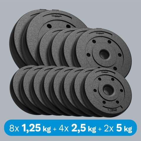 Obciążenie bitumiczne zestaw 30kg ( 8x1.25kg + 4x2.5kg + 2x5kg ), otwór 31mm, REBEL ACTIVE