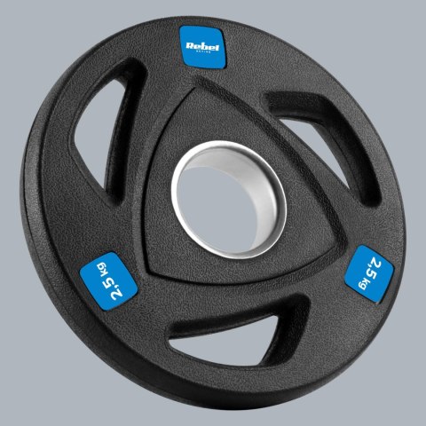 Obciążenie żeliwne olimpijskie gumowane zestaw 30kg ( 8x1.25kg + 4x2.5kg + 2x5kg ), otwór 51mm , REBEL ACTIVE