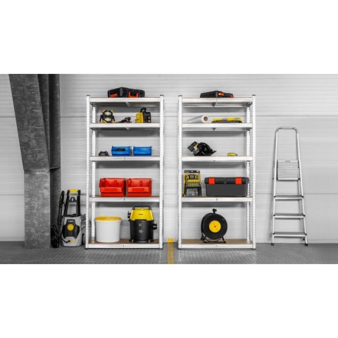 Regał metalowy magazynowy 180x90x40 srebrny Rebel