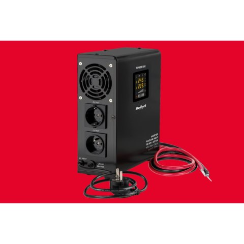 Zasilacz Awaryjny Naścienny Rebel POWER-500 - przetwornica z czystym przebiegiem sinusoidalnym i funkcją ładowania 12V 230V 500