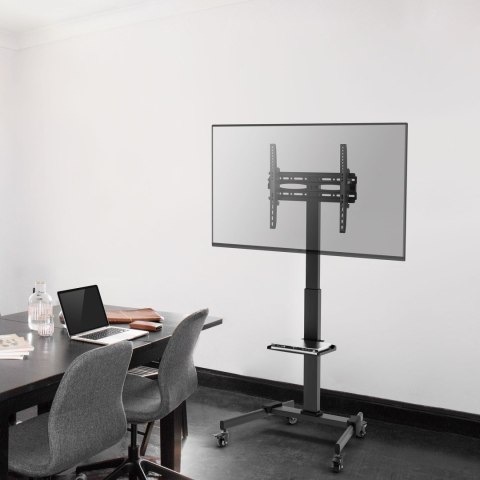 Mobilny uchwyt TV - stojak z półką