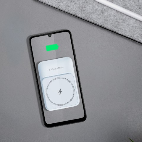 POWERBANK indukcyjny Kruger&Matz 10000 mAh Mag Safe z kablem czarny