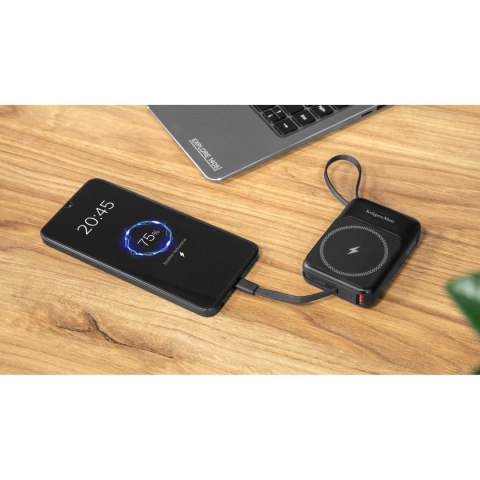 POWERBANK indukcyjny Kruger&Matz 10000 mAh Mag Safe z kablem niebieski