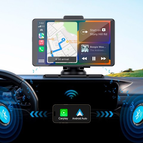 Stacja multimedialna 7" Android Auto Apple Carplay z kamerą cofania Kruger&Matz