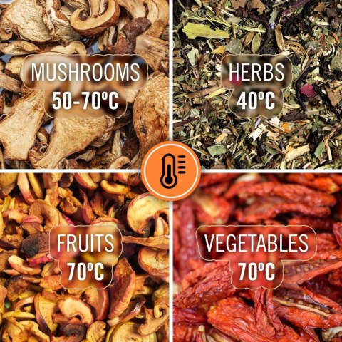 Suszarka do grzybów , warzyw , owoców , 300W , 5 sit , wyświetlacz , termoobieg , TEESA