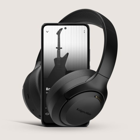 Bezprzewodowe słuchawki nauszne z ANC , Kruger&Matz F8A , beżowe