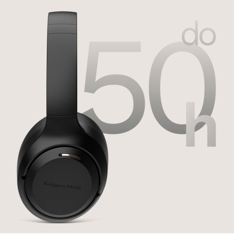 Bezprzewodowe słuchawki nauszne z ANC , Kruger&Matz F8A , beżowe