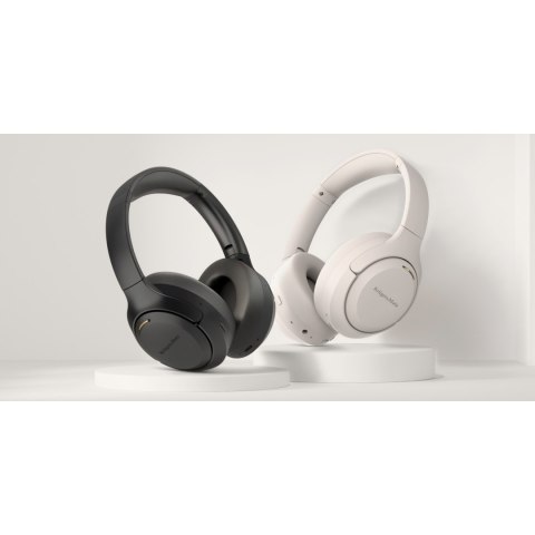 Bezprzewodowe słuchawki nauszne z ANC , Kruger&Matz F8A , beżowe