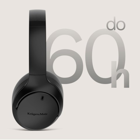 Bezprzewodowe słuchawki nauszne z ANC , Kruger&Matz Street 4 , beżowe