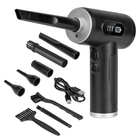 Dmuchawa , kompresor , 3 poziomy , latarka , 75W, 5 końcówek, bateria 6 000 mAh, TEESA