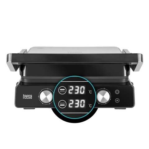 Grill elektryczny TEESA , panini grill , opiekacz, 3 pozycje , wyjmowane wkłady, 2000W