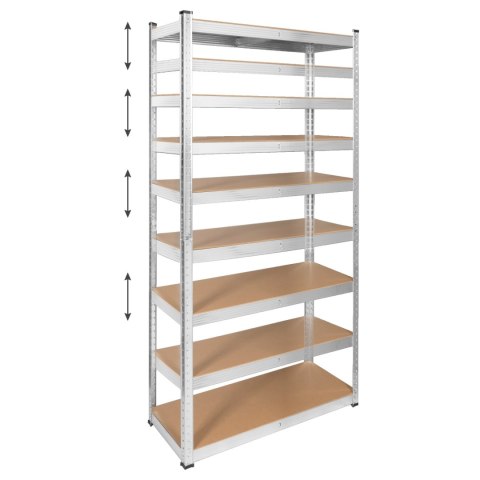 Regał metalowy magazynowy 180x90x40 srebrny Rebel