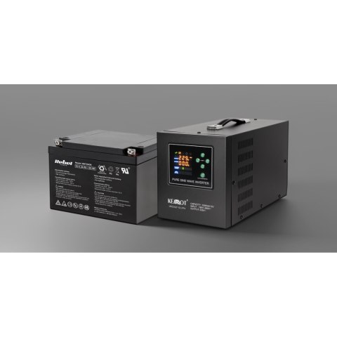 Zasilacz awaryjny KEMOT PROsinus-1500-LFP4 przetwornica z czystym przebiegiem sinusoidalnym i funkcją ładowania 12V 230V 1500V
