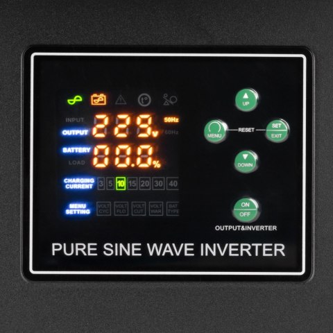 Zasilacz awaryjny KEMOT PROsinus-1500-LFP4 przetwornica z czystym przebiegiem sinusoidalnym i funkcją ładowania 12V 230V 1500V