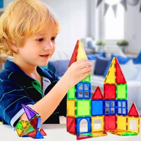 Klocki magnetyczne 3D edukacyjne konstrukcje 45el. układanka dla dzieci