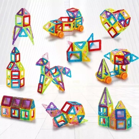 Klocki magnetyczne 3D edukacyjne konstrukcje 45el. układanka dla dzieci