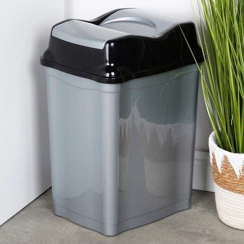 Kosz na Śmieci Plastikowy Szary 28 L ORION Wytrzymały i Pojemny