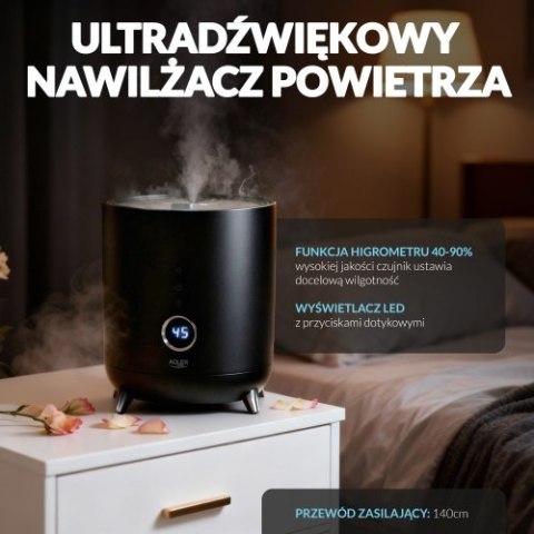AD 7972 black Nawilżacz ultradźwiękowy led