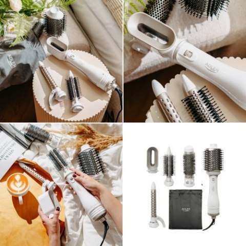 AD 2027 white champagne Lokówko-suszarka 5 w 1 - 1200w - 5 nasadek