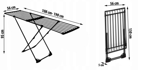 Stojąca suszarka na pranie bieliznę składana balkonowa rozsuwana duża mocna