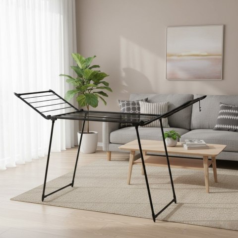 Stojąca suszarka na pranie odzież bieliznę składana balkonowa mocna czarna