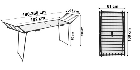 Stojąca suszarka na pranie odzież bieliznę składana balkonowa rozsuwana