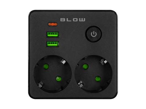 98-612# Rozgałęźnik r-20 pr 2-gniazda + 2usb + usb-c białe