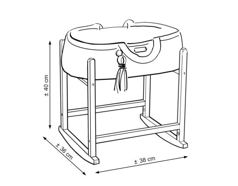 Kosz Mojżesza BOHO bawełniany nosidełko dla lalek z drewnianą kołyską - mocca