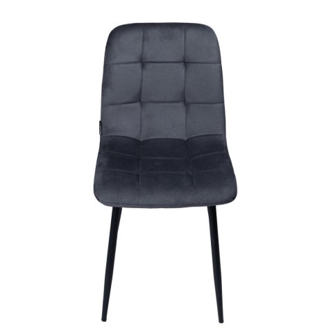 Krzesło tapicerowane welurowe do salonu jadalni velvet loft grafitowe