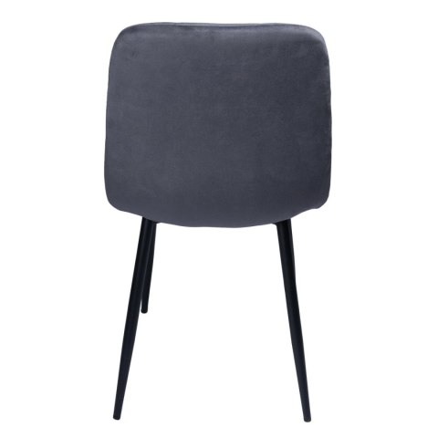 Krzesło tapicerowane welurowe do salonu jadalni velvet loft grafitowe