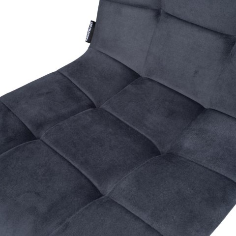 Krzesło tapicerowane welurowe do salonu jadalni velvet loft grafitowe