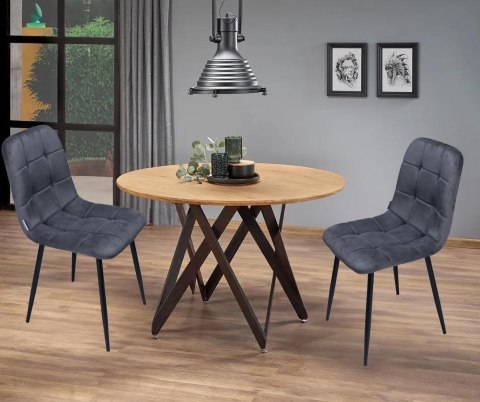 Krzesło tapicerowane welurowe do salonu jadalni velvet loft grafitowe