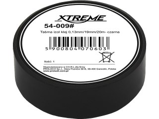 54-009# Taśma izolacyjna klejąca 0,13mm/19mm/20m - czarna