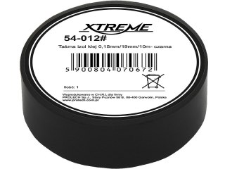 54-012# Taśma izolacyjna klejąca 0,15mm/19mm/10m - czarna
