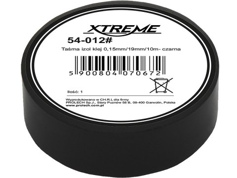 54-012# Taśma izolacyjna klejąca 0,15mm/19mm/10m - czarna