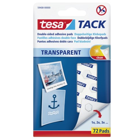 Płatki samoprzylepne tesa tack 72 szt.przezroczyst(h5940002)(h5940000)