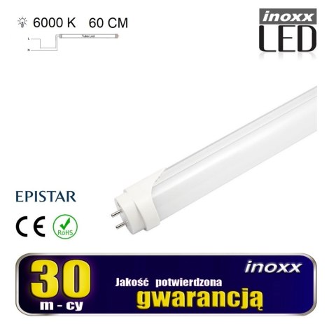 Świetlówka led 60cm 9w t8 6000k g13 jednostronna zimna