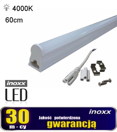 Świetlówka led liniowa t5 60cm 8w neutralna 4000k lampa natynkowa zintegrowana z oprawą