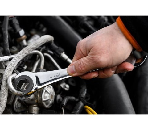 KLUCZ PŁASKO-OCZKOWY, ROZCIĘTY, Z GRZECHOTKĄ, 18MM