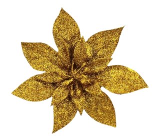 Kwiat sztuczny gwiazda betlejemska złota 14cm