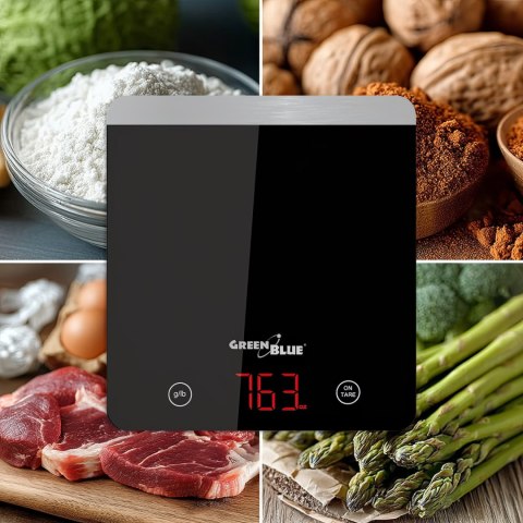 Waga kuchenna cyfrowa LED czarna GreenBlue GB171 min 1g max 5000g