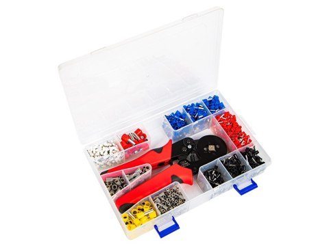 19-101# Zaciskarka konektorów tulejkowych yac-8 + zestaw 1200szt konektorów"