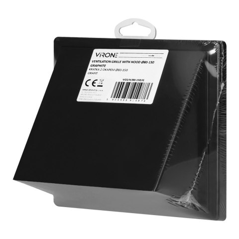 Kratka z okapem ?80-150, grafitowa