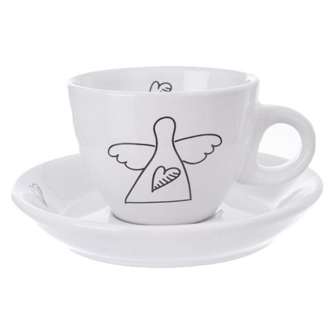Filiżanka ze Spodkiem Ceramiczna Biała do Espresso ORION 90 ml 2 szt.