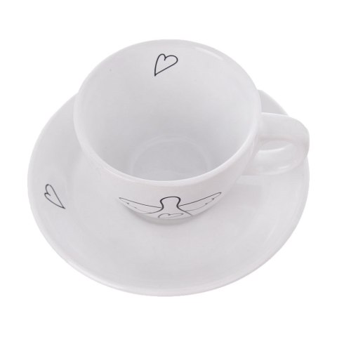 Filiżanka ze Spodkiem Ceramiczna Biała do Espresso ORION 90 ml 2 szt.